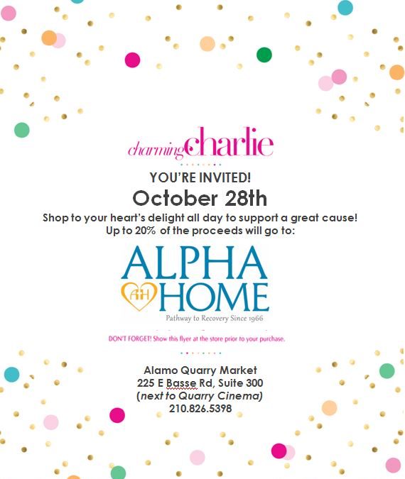 Charming Charlie Gives Back to Alpha Home on October 28th